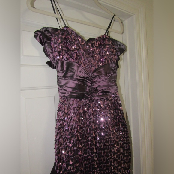 Vintage Gunne Sax Sequin Draped-Back Gown - Picture 6 of 16